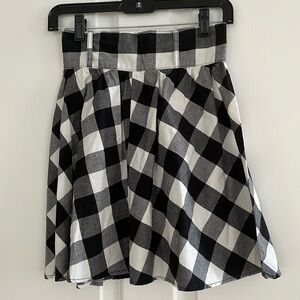 Papaya White And Black Plaid Mini Skirt S